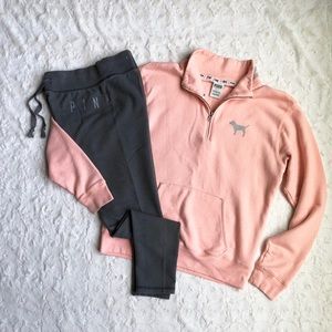 PINK VS Quarter Zip/Skinny Pants 2pc